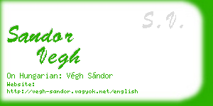 sandor vegh business card