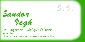 sandor vegh business card